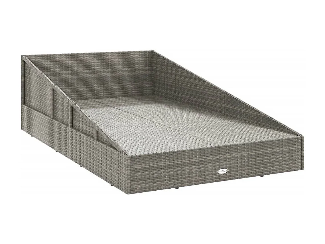 Tuinbed 110x200 cm poly rattan grijs
