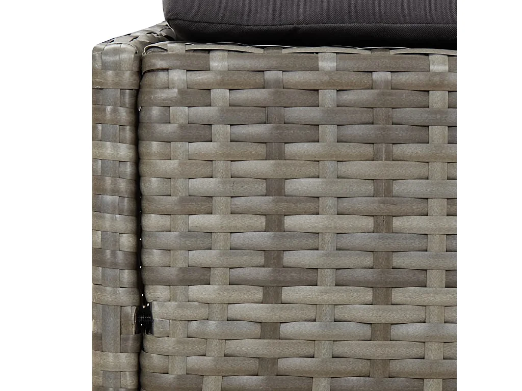 Tuinbed 110x200 cm poly rattan grijs