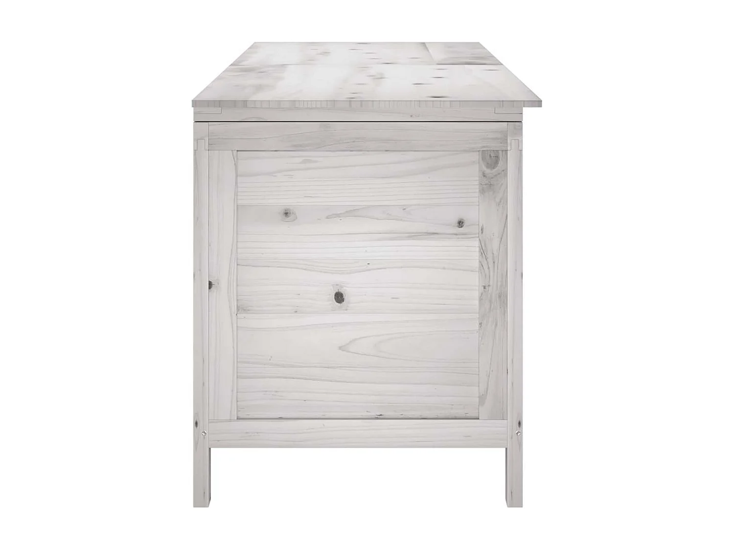 Contenitore Giardino Bianco 150x50x56,5 cm Legno Massello Abete