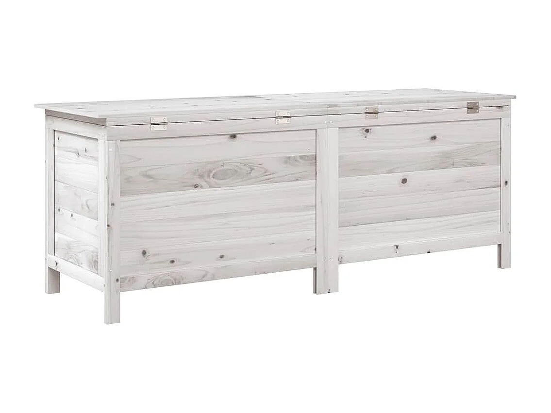 Contenitore Giardino Bianco 150x50x56,5 cm Legno Massello Abete