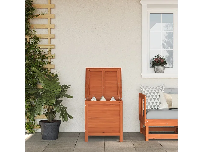 Gartentruhe Braun 50x49x56,5 cm Massivholz Tanne