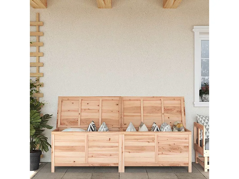 Boîte de rangement de jardin 198,5x50x56,5 cm bois massif sapin