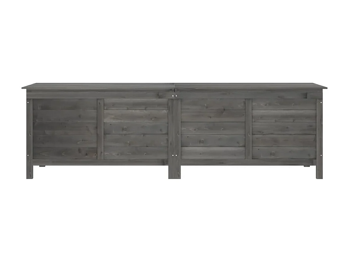 Boîte de rangement de jardin anthracite bois massif de sapin