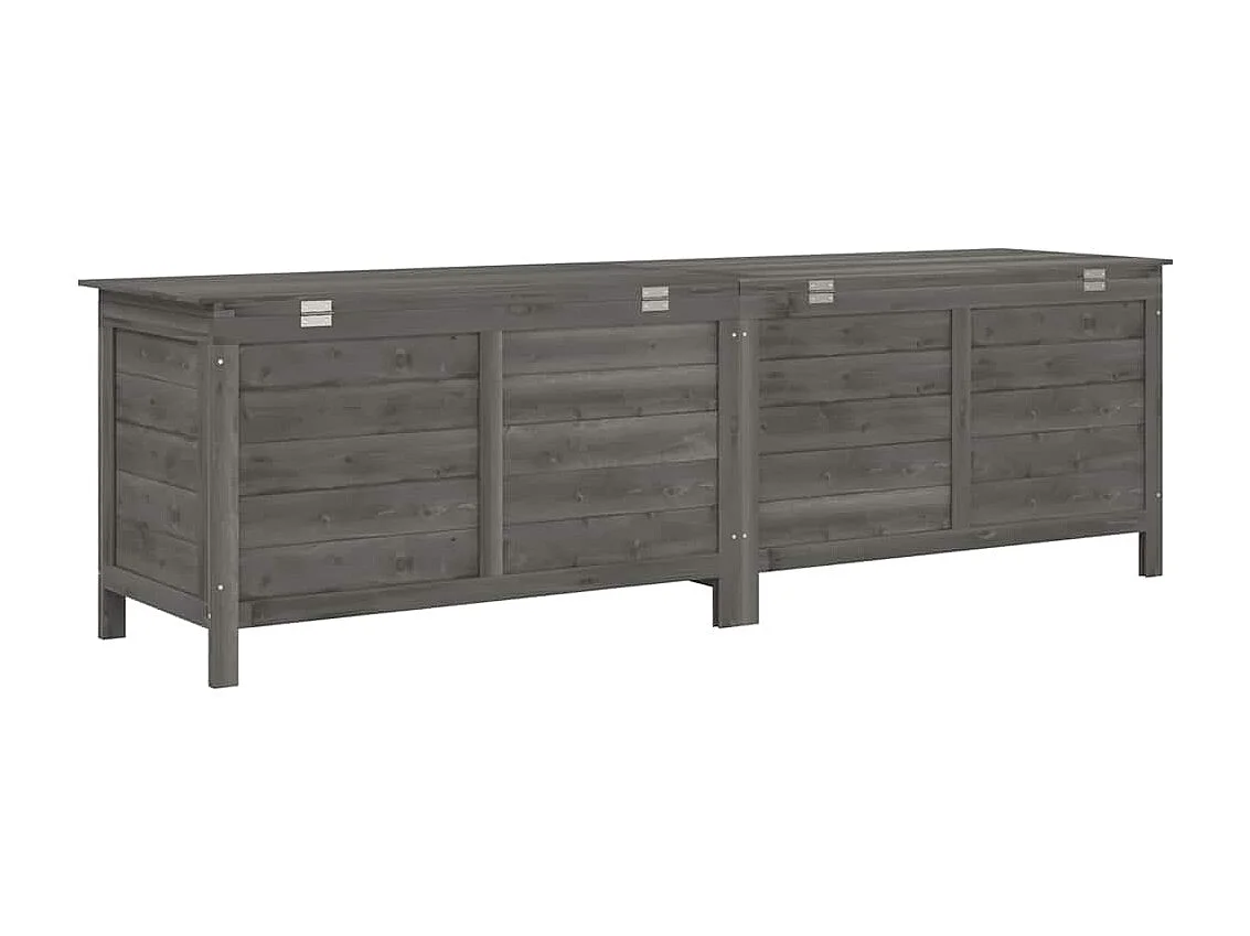Boîte de rangement de jardin anthracite bois massif de sapin