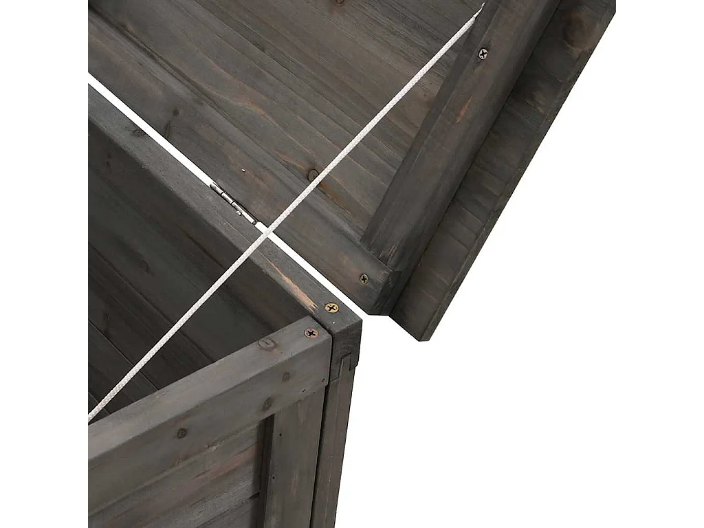 Boîte de rangement de jardin anthracite bois massif de sapin
