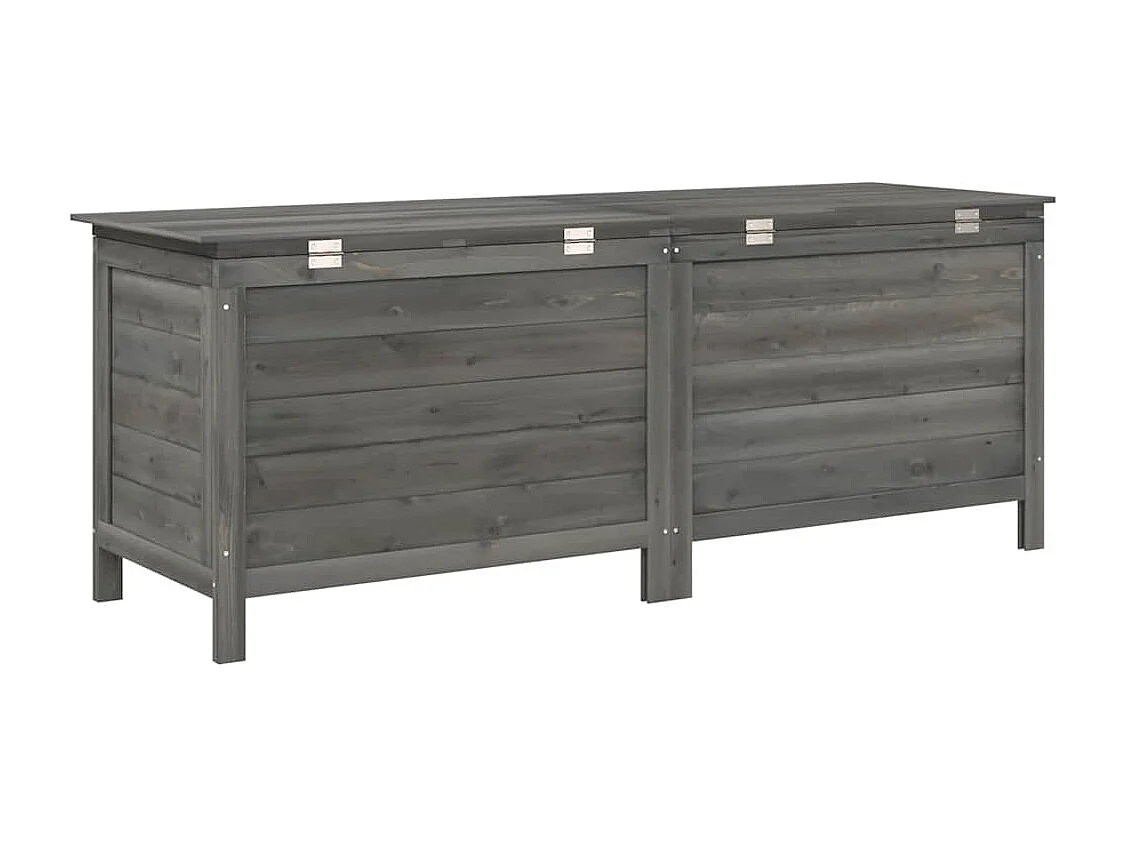Boîte de rangement de jardin anthracite bois massif sapin