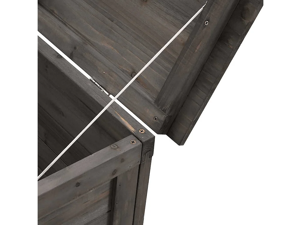Boîte de rangement de jardin anthracite bois massif de sapin