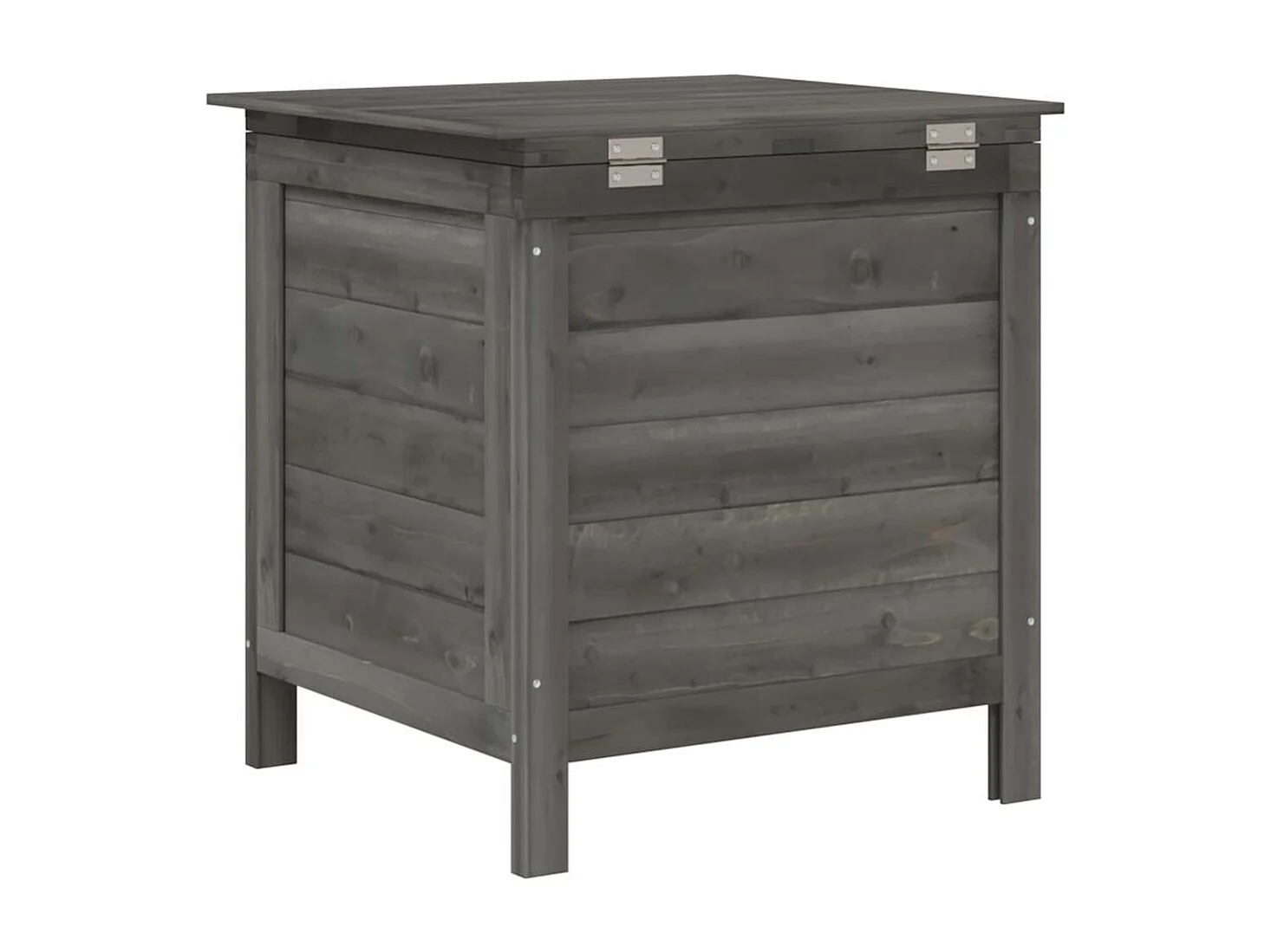 Arcón de jardín madera maciza abeto gris antracita 50x49x56,5cm