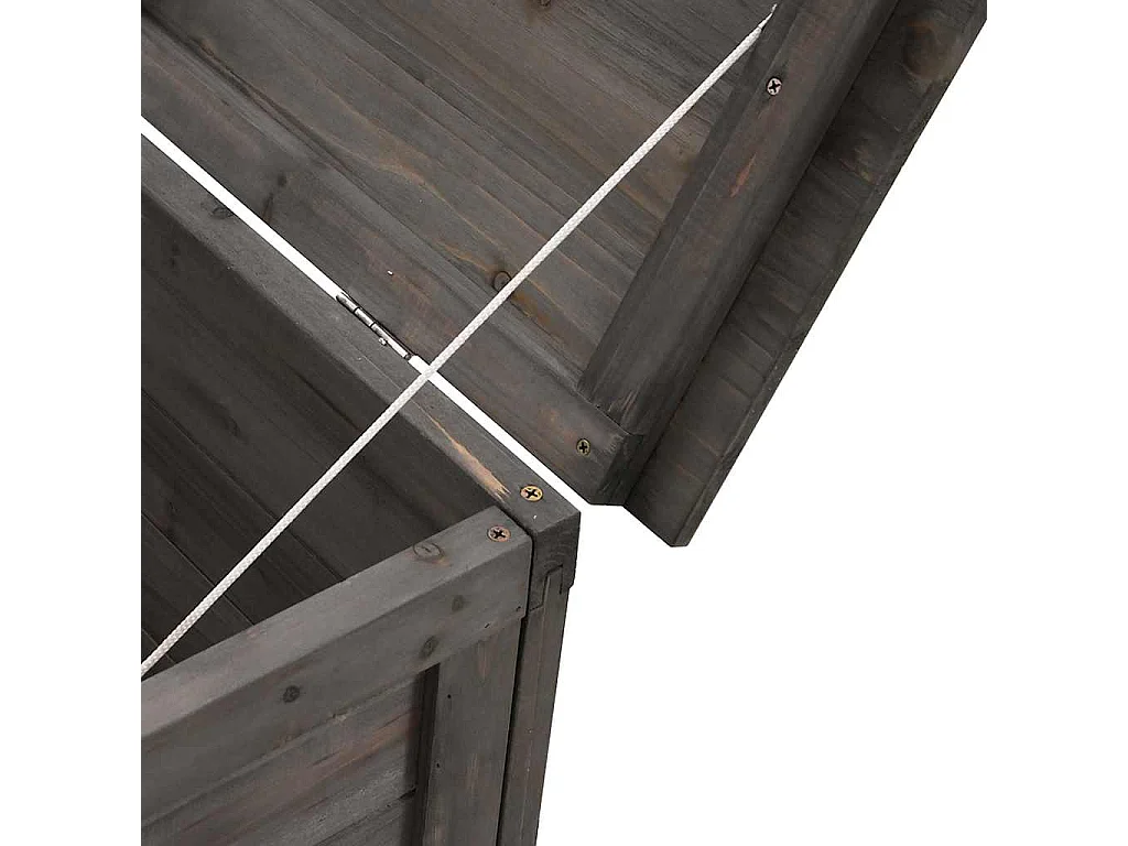 Boîte de rangement de jardin anthracite bois massif de sapin