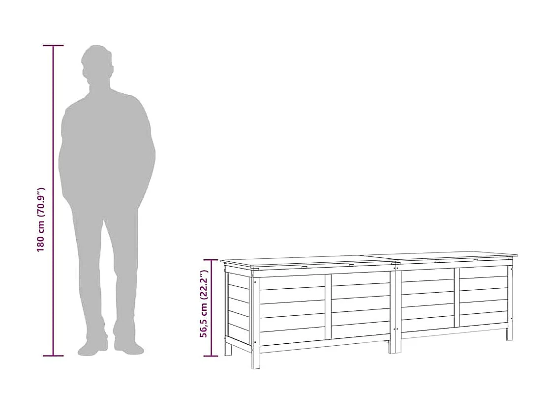 Tuinbox 198,5x50x56,5 cm massief vurenhout bruin