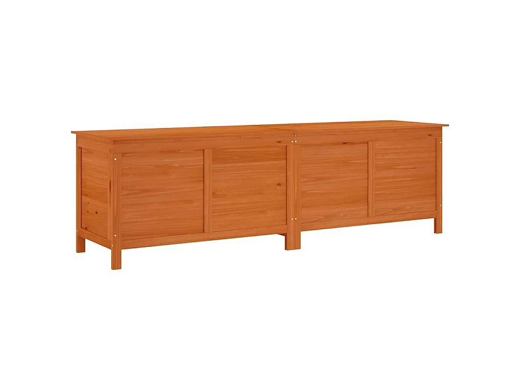 Arcón de jardín madera maciza abeto marrón 198,5x50x56,5 cm