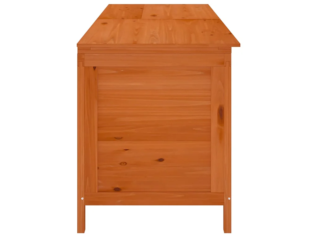Arcón de jardín madera maciza abeto marrón 198,5x50x56,5 cm