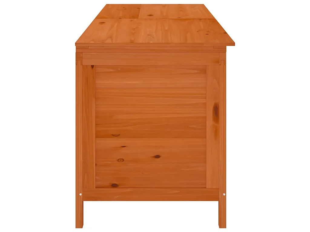 Arcón de jardín madera maciza abeto marrón 198,5x50x56,5 cm