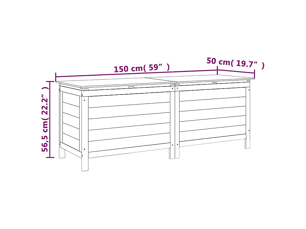 Contenitore Giardino Marrone 150x50x56,5cm Legno Massello Abete