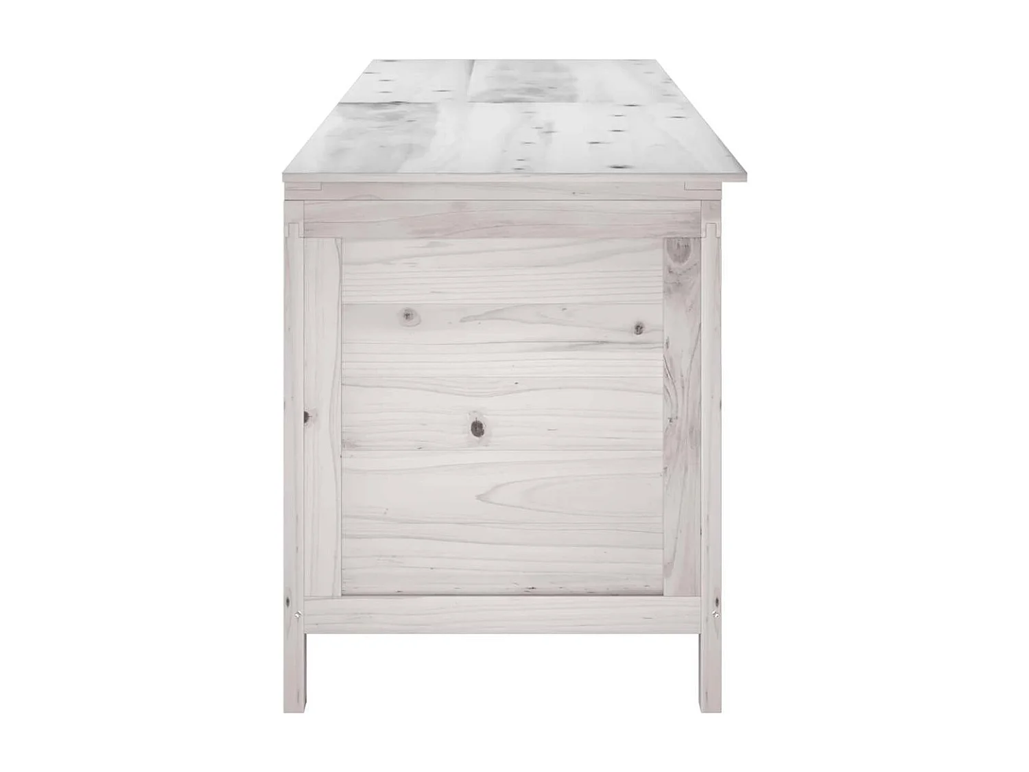 Contenitore da Giardino Bianco 198,5x50x56,5 cm Massello Abete