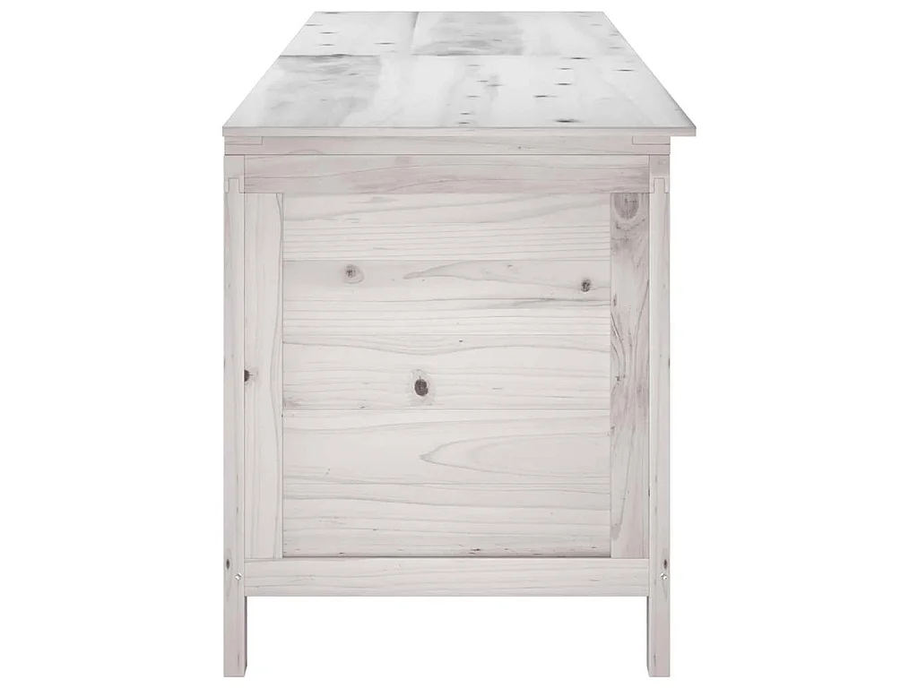 Arcón de jardín madera maciza abeto blanco 198,5x50x56,5 cm
