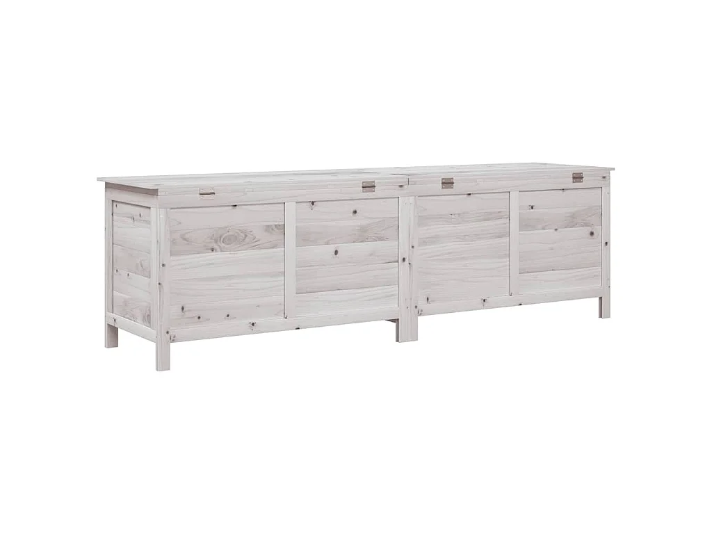 Arcón de jardín madera maciza abeto blanco 198,5x50x56,5 cm