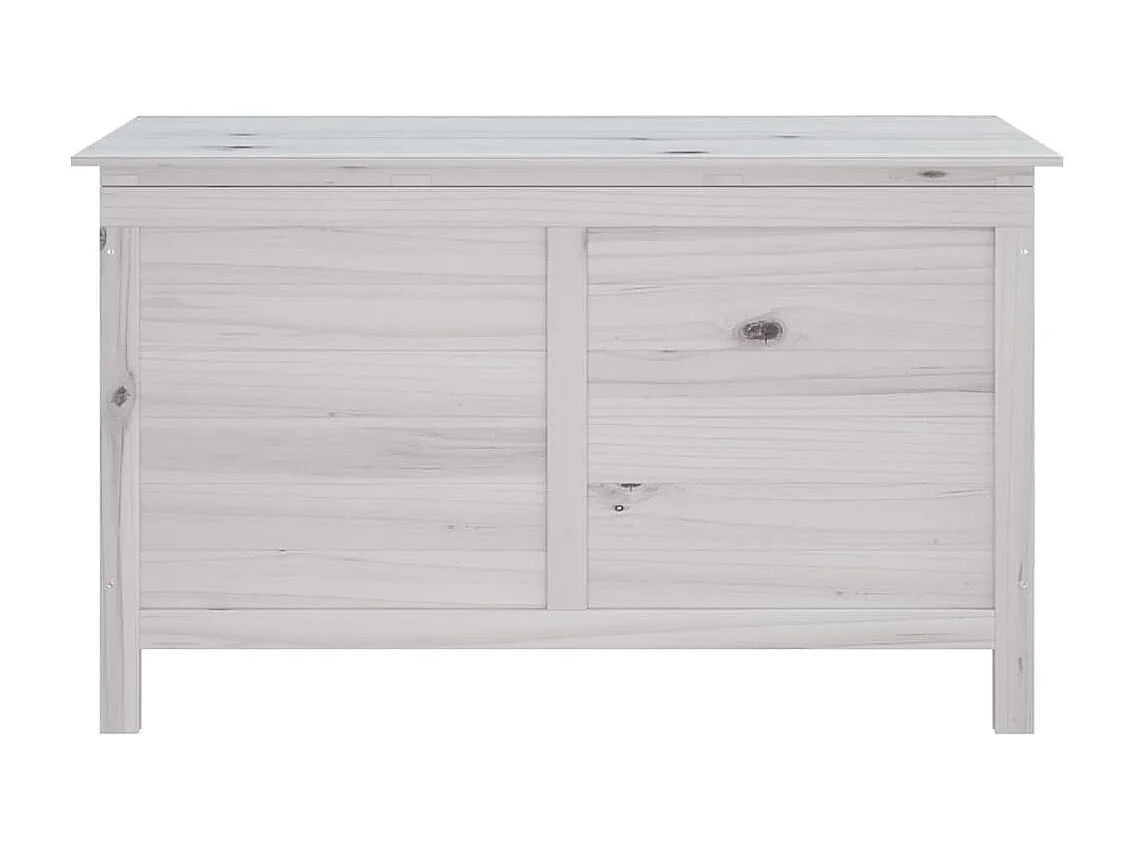 Gartentruhe Weiß 99x49,5x58,5 cm Massivholz Tanne