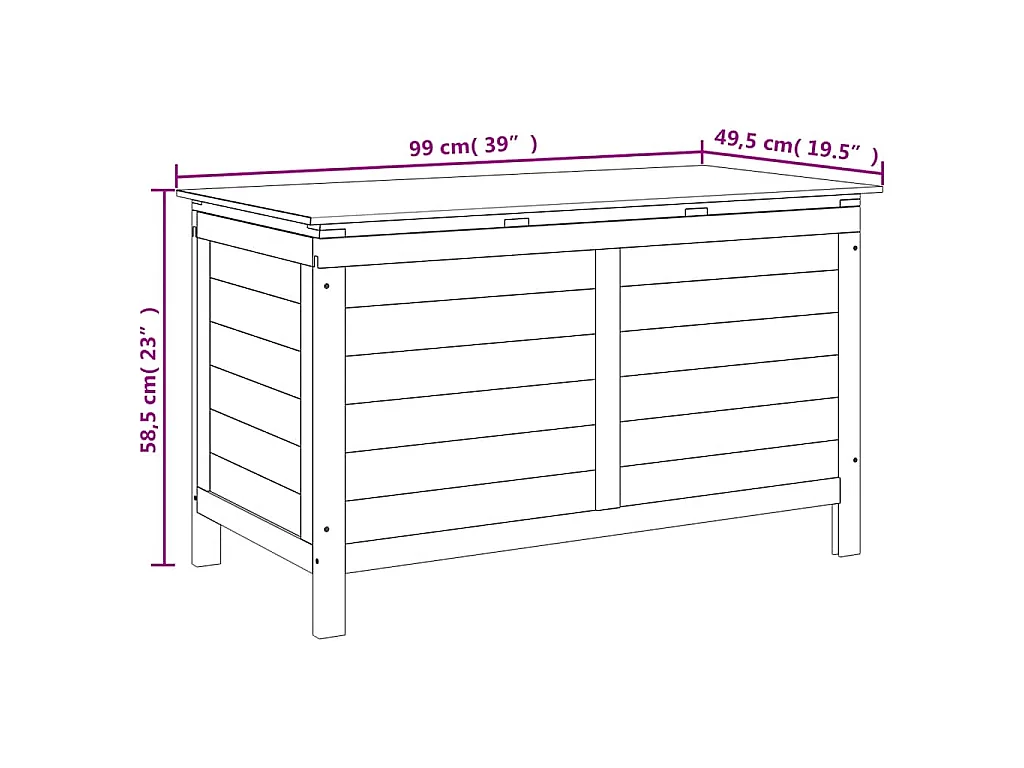 Tuinbox 99x49,5x58,5 cm massief vurenhout wit