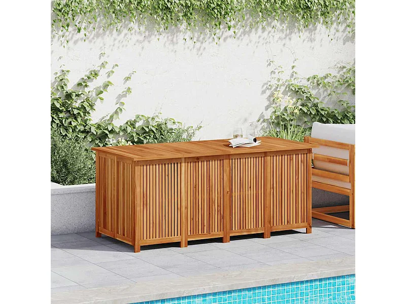 Boîte de rangement de jardin 175x80x75 cm bois massif d'acacia