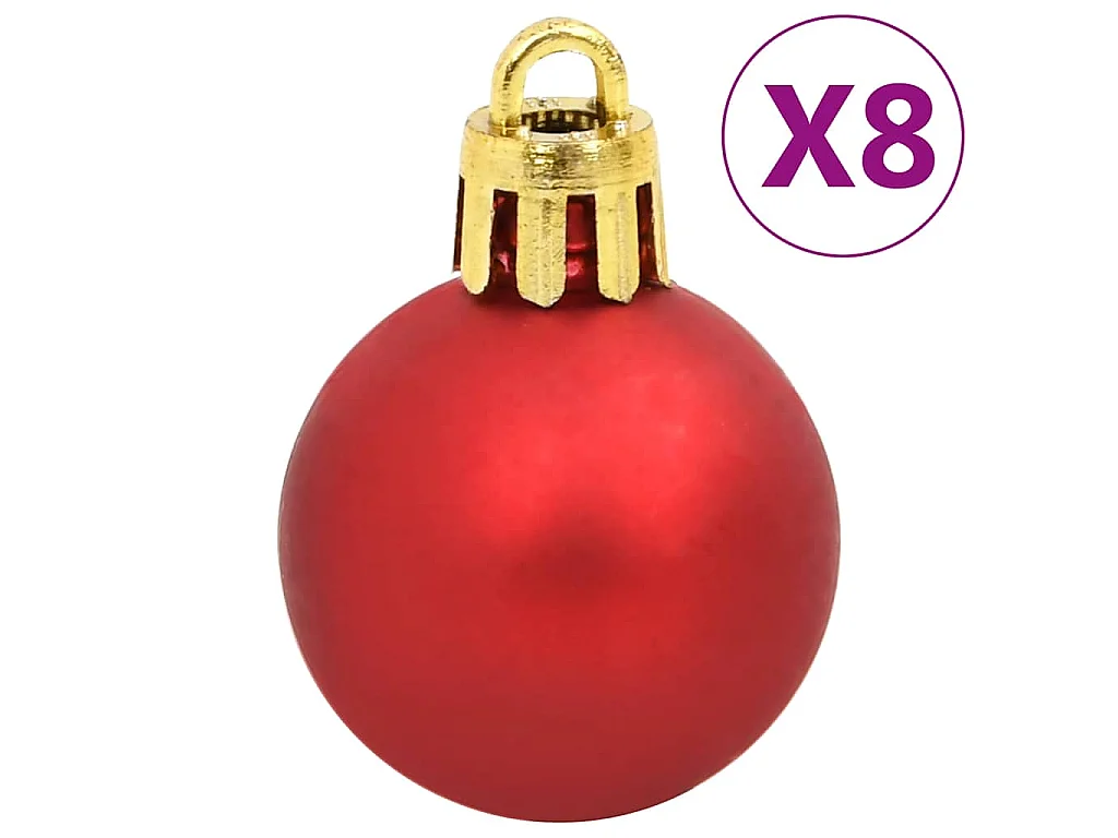 Ensemble de boules de Noël 112 pcs rouge vert doré polystyrène