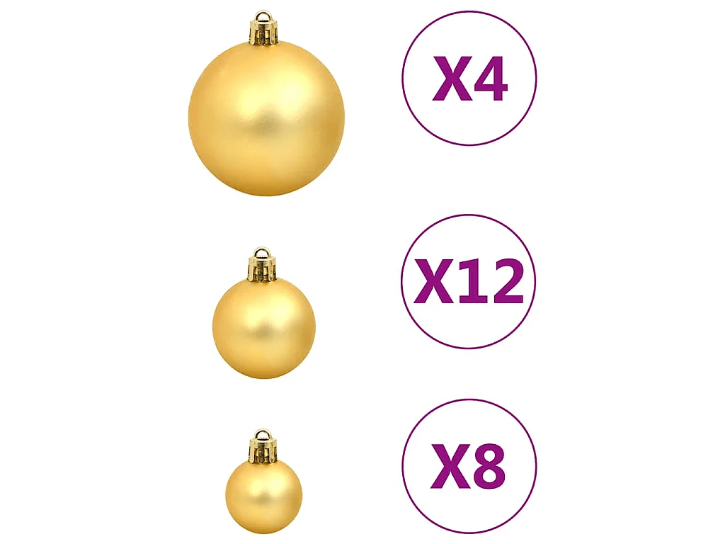 Ensemble de boules de Noël 112 pcs rouge vert doré polystyrène
