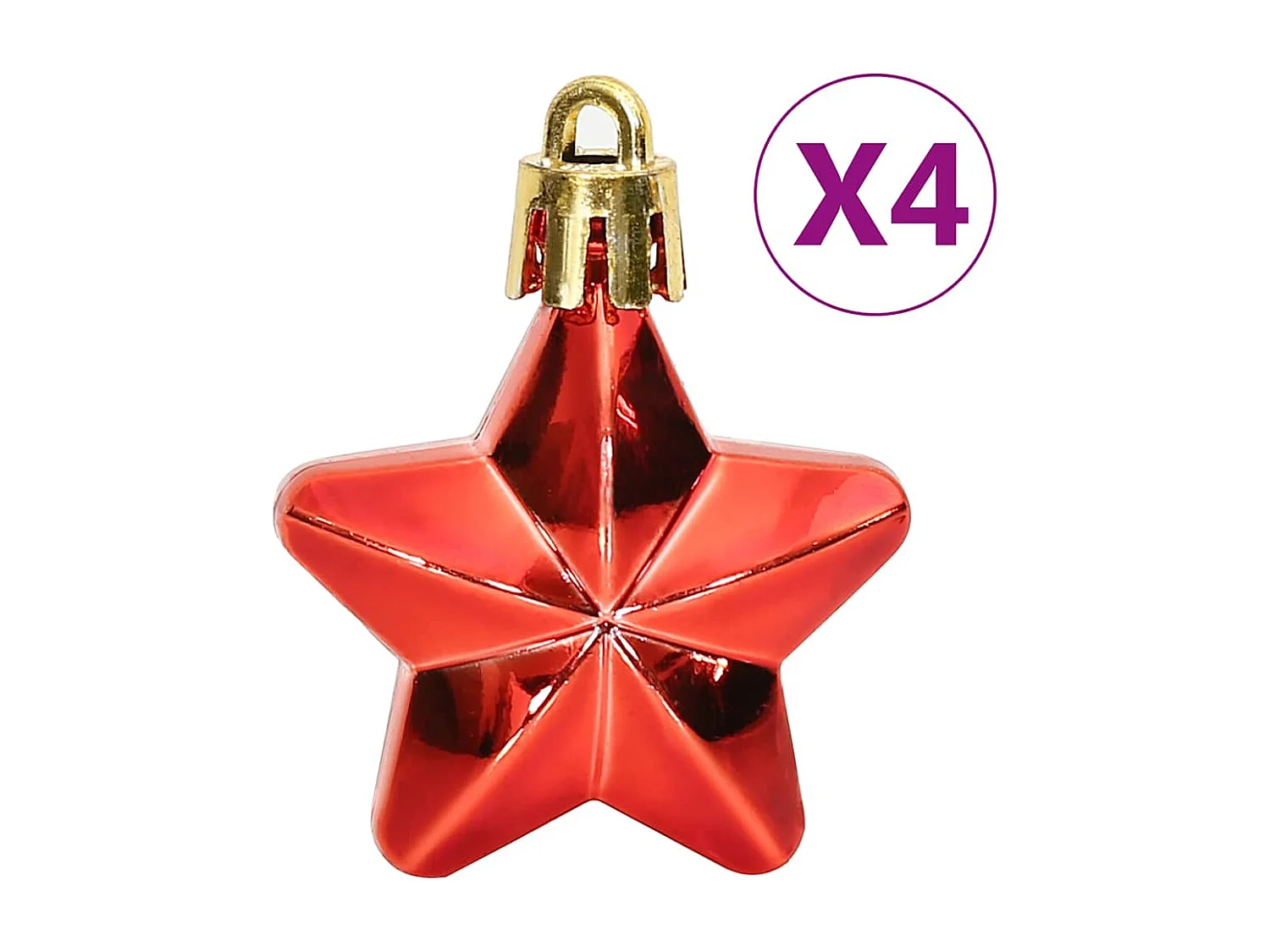 Ensemble de boules de Noël 112 pcs rouge vert doré polystyrène
