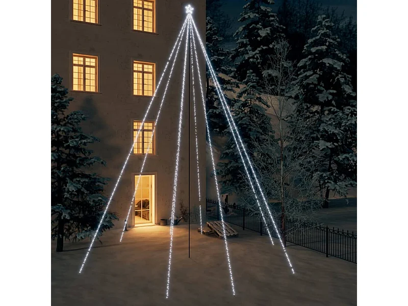 LED Weihnachtsbaum Indoor Outdoor 1300 LEDs Kaltweiß 8 m