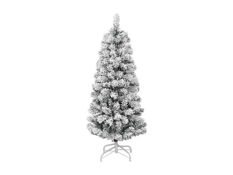 Albero Natale Artificiale Incernierato con Neve Fioccata 120 cm