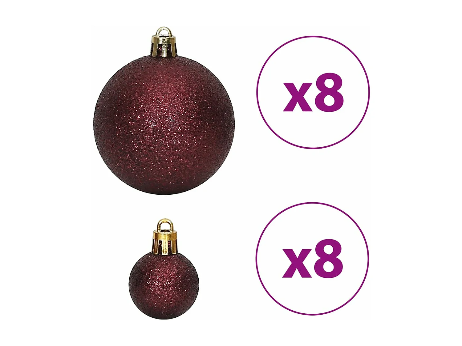 Boules de Noël 100 pcs champagne et marron 3 / 4 / 6 cm