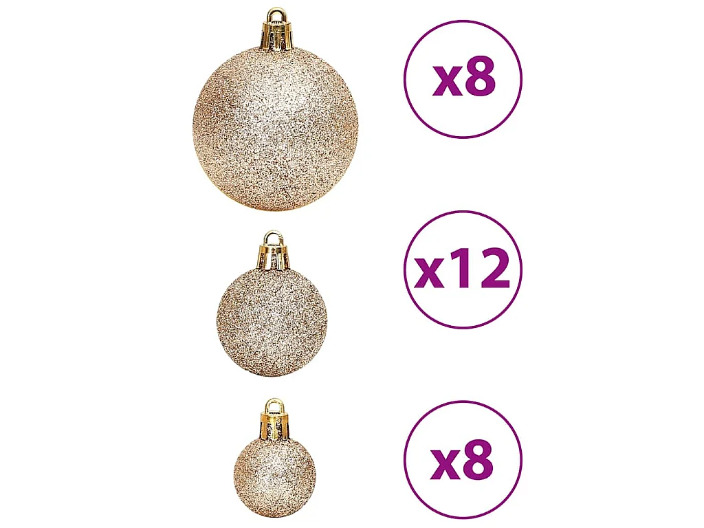 Kerstballen 100 st 3/4/6 cm champagnekleurig en bruin