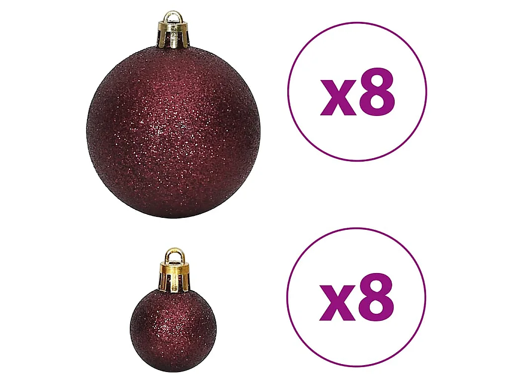 Kerstballen 100 st 3/4/6 cm champagnekleurig en bruin
