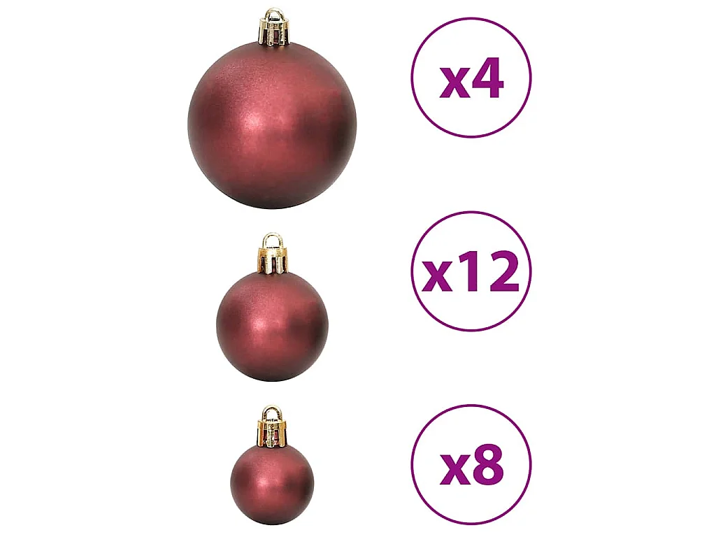Kerstballen 100 st 3/4/6 cm champagnekleurig en bruin