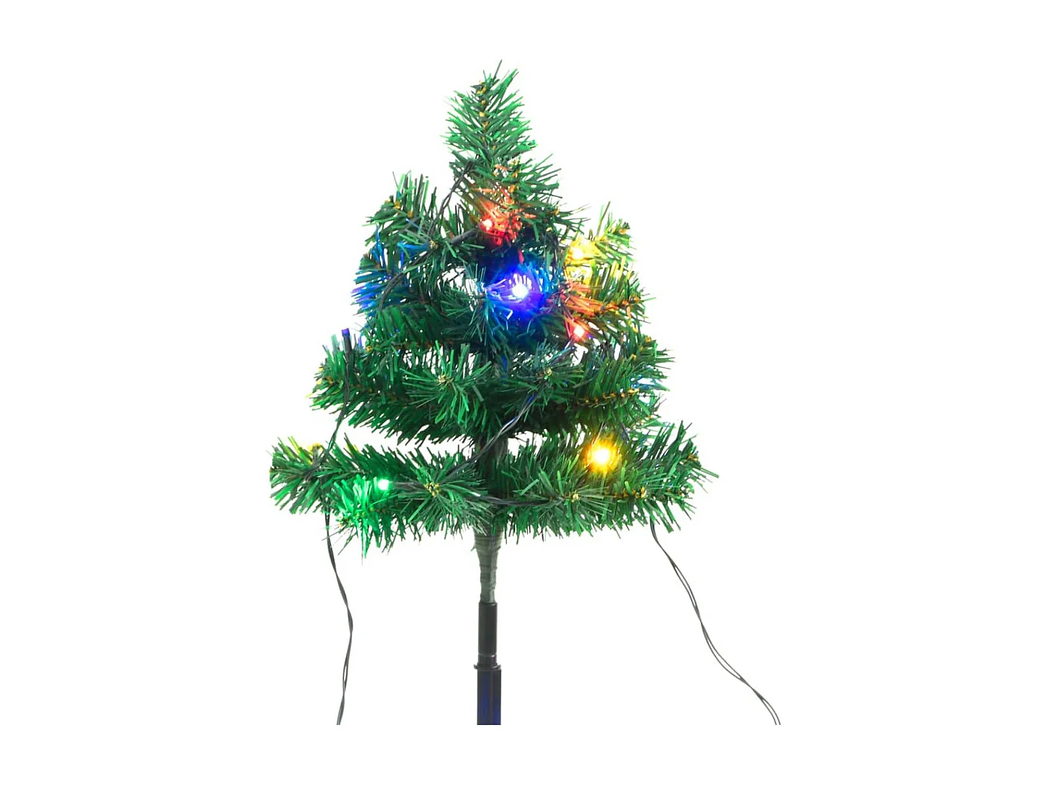 Tuinpadkerstbomen 6 st met meerkleurige LED's 45 cm PVC