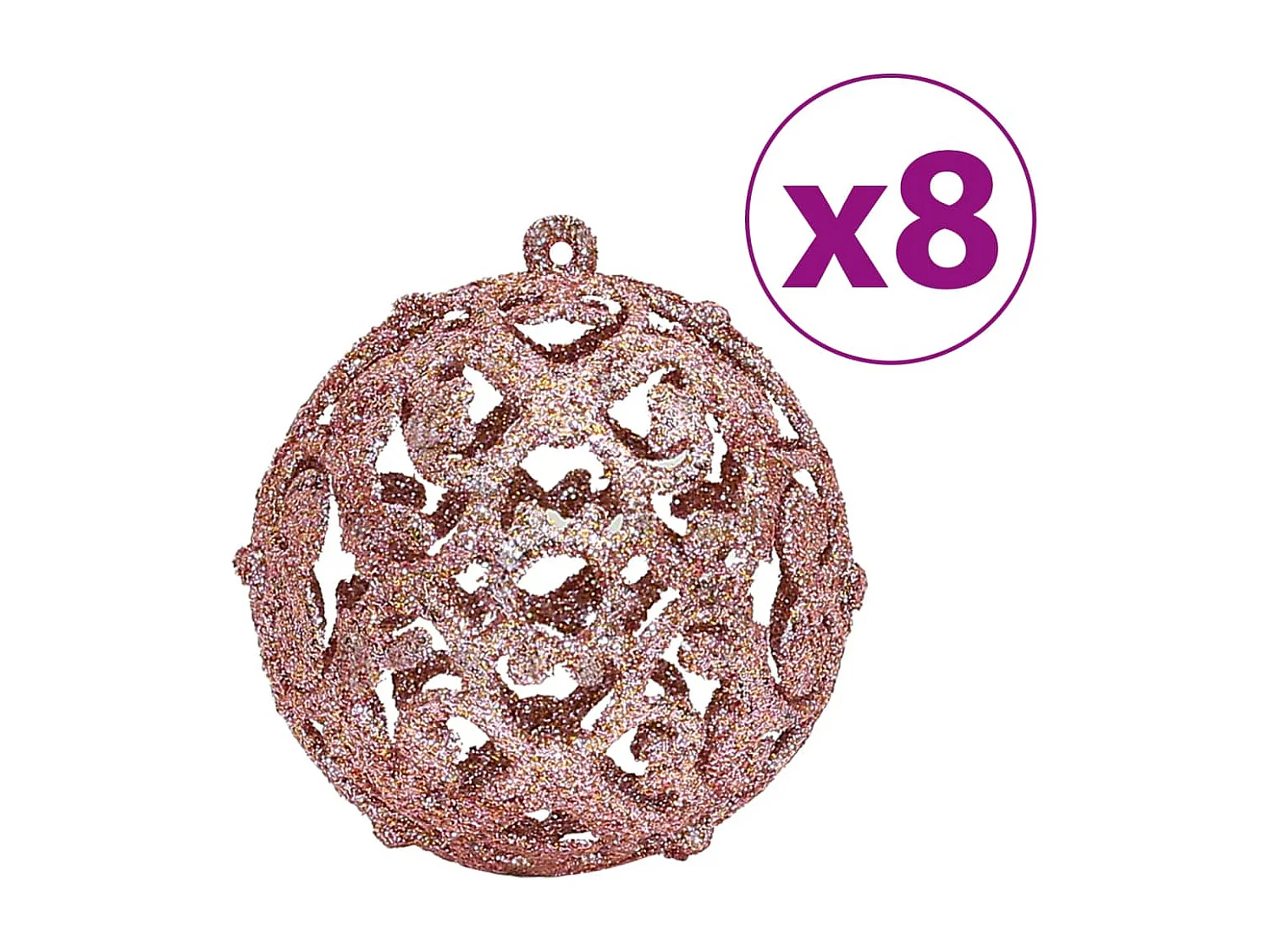 Boules de Noël 100 pcs rose et rosé 3 / 4 / 6 cm
