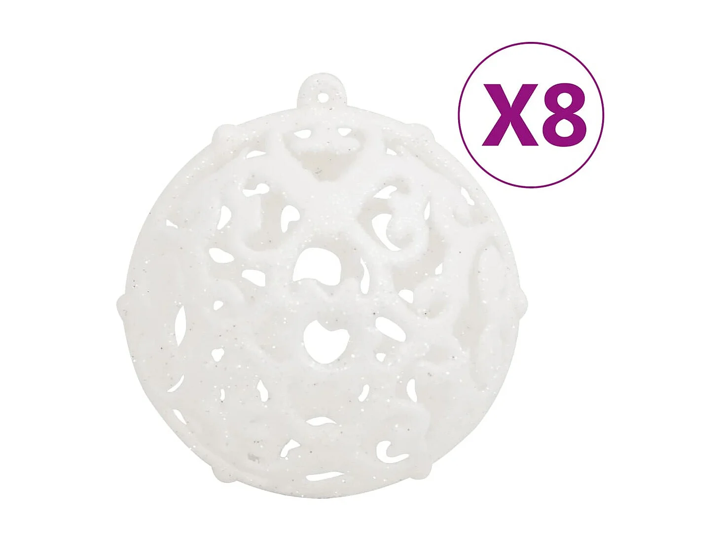 Ensemble de boules de Noël 111 pièces blanc polystyrène