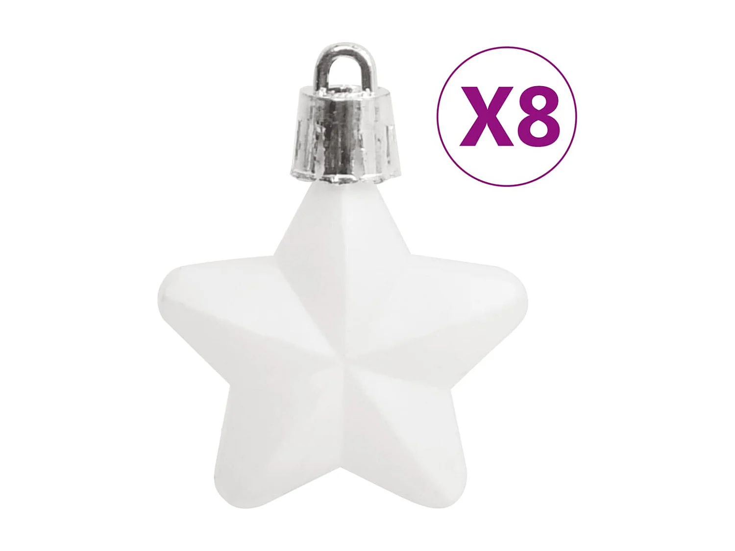 Ensemble de boules de Noël 111 pièces blanc polystyrène