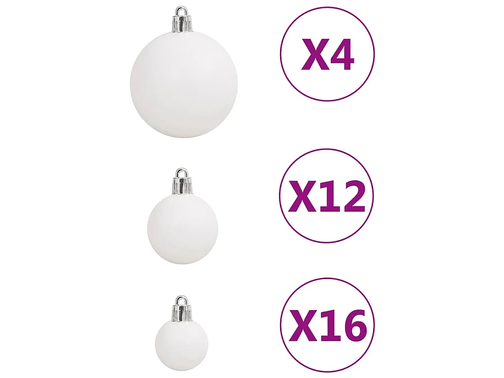 111 pcs conjunto de enfeites de Natal poliestireno branco