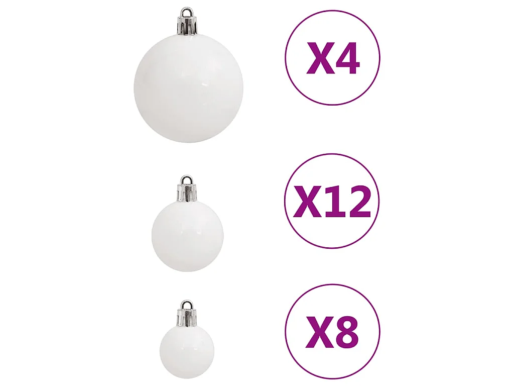 111 pcs conjunto de enfeites de Natal poliestireno branco