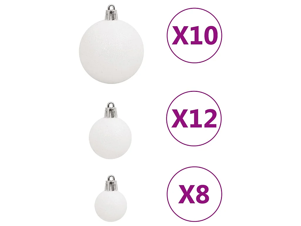111 pcs conjunto de enfeites de Natal poliestireno branco
