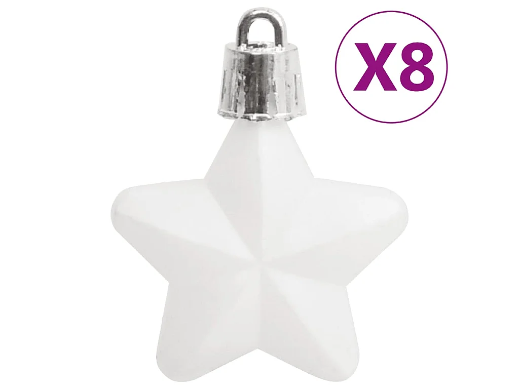 111 pcs conjunto de enfeites de Natal poliestireno branco