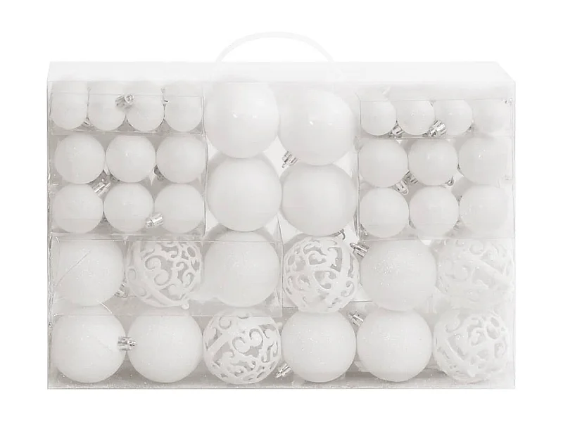 111 pcs conjunto de enfeites de Natal poliestireno branco