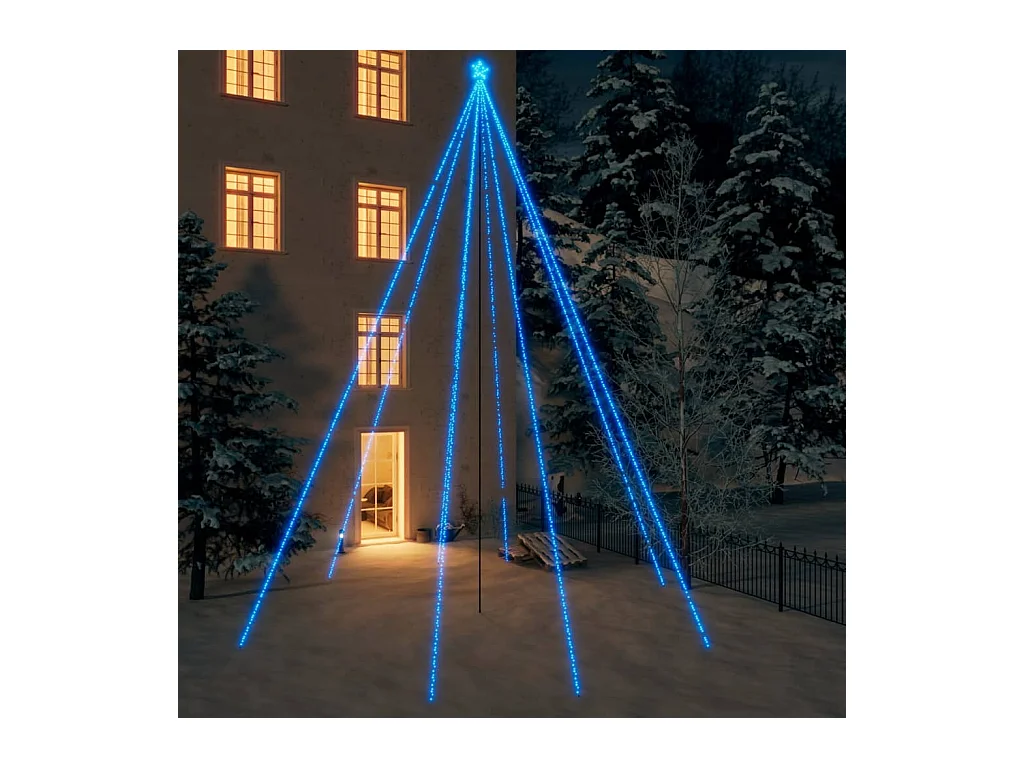 Sapin de Noël à LED Int/Extérieur 1300 LED bleu 8 m