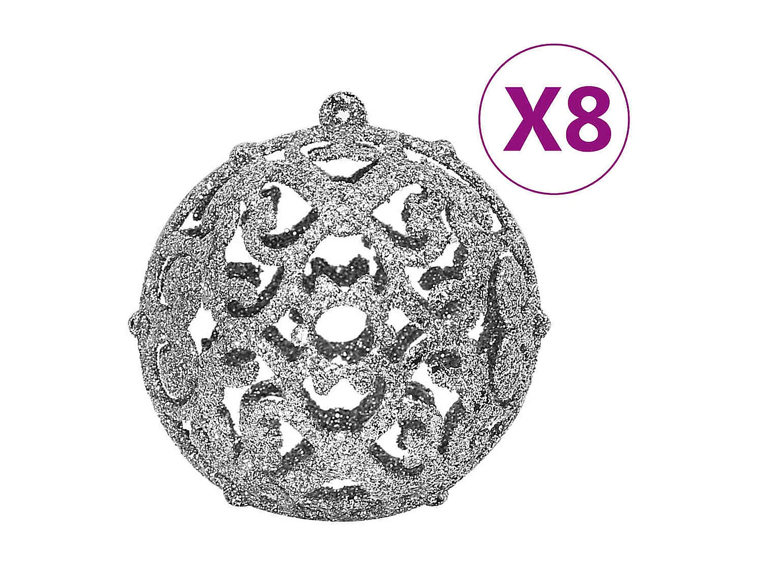 Ensemble de boules de Noël 111 pièces argenté polystyrène