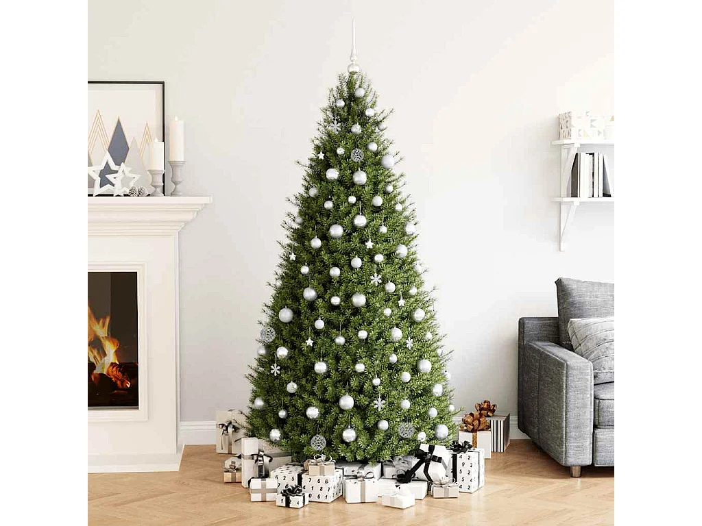 111-delige Kerstballenset polystyreen zilverkleurig