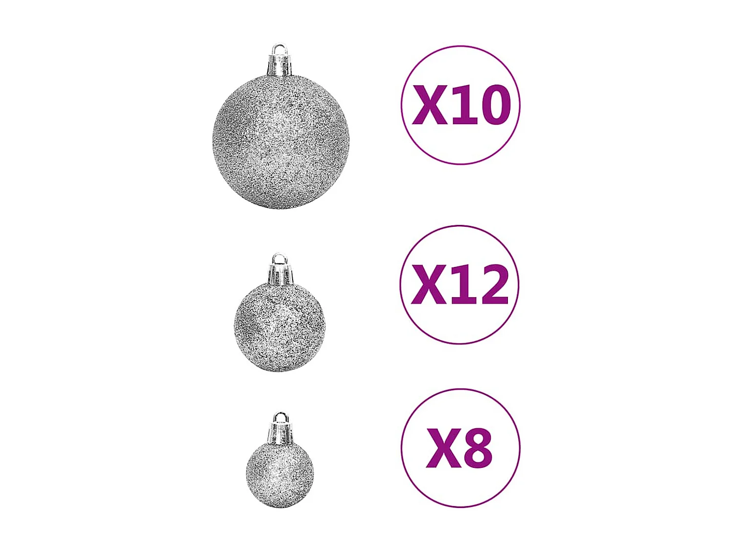 111-delige Kerstballenset polystyreen zilverkleurig