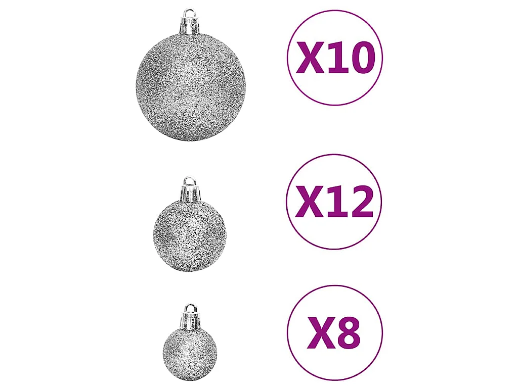 111-delige Kerstballenset polystyreen zilverkleurig