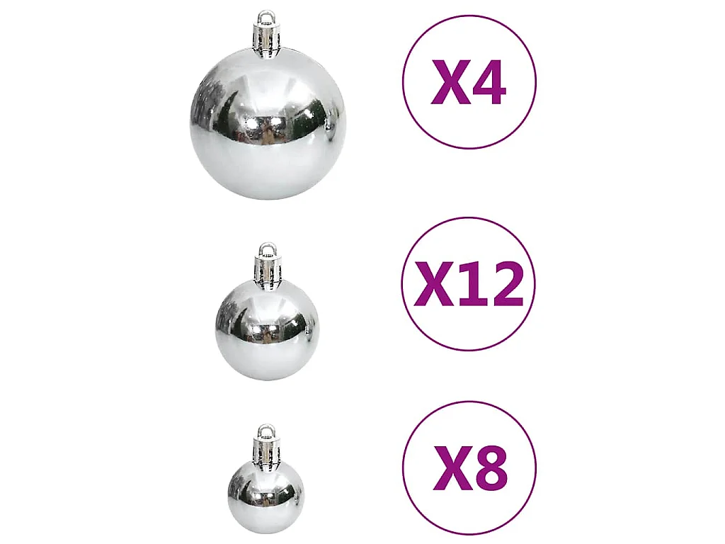 111-delige Kerstballenset polystyreen zilverkleurig