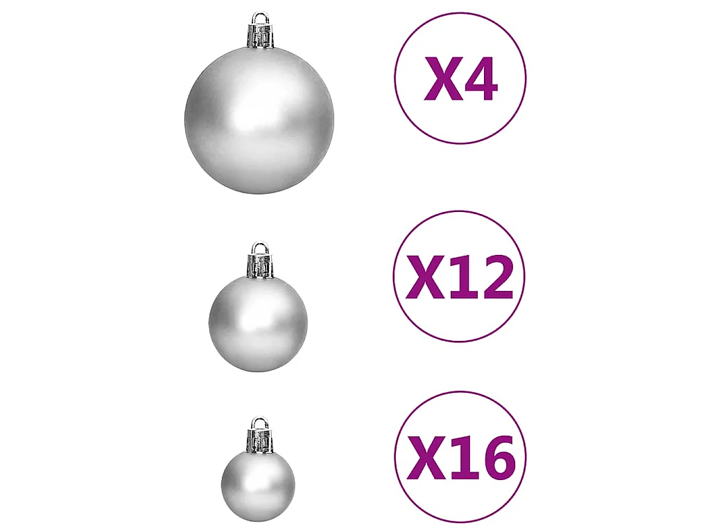 111-delige Kerstballenset polystyreen zilverkleurig