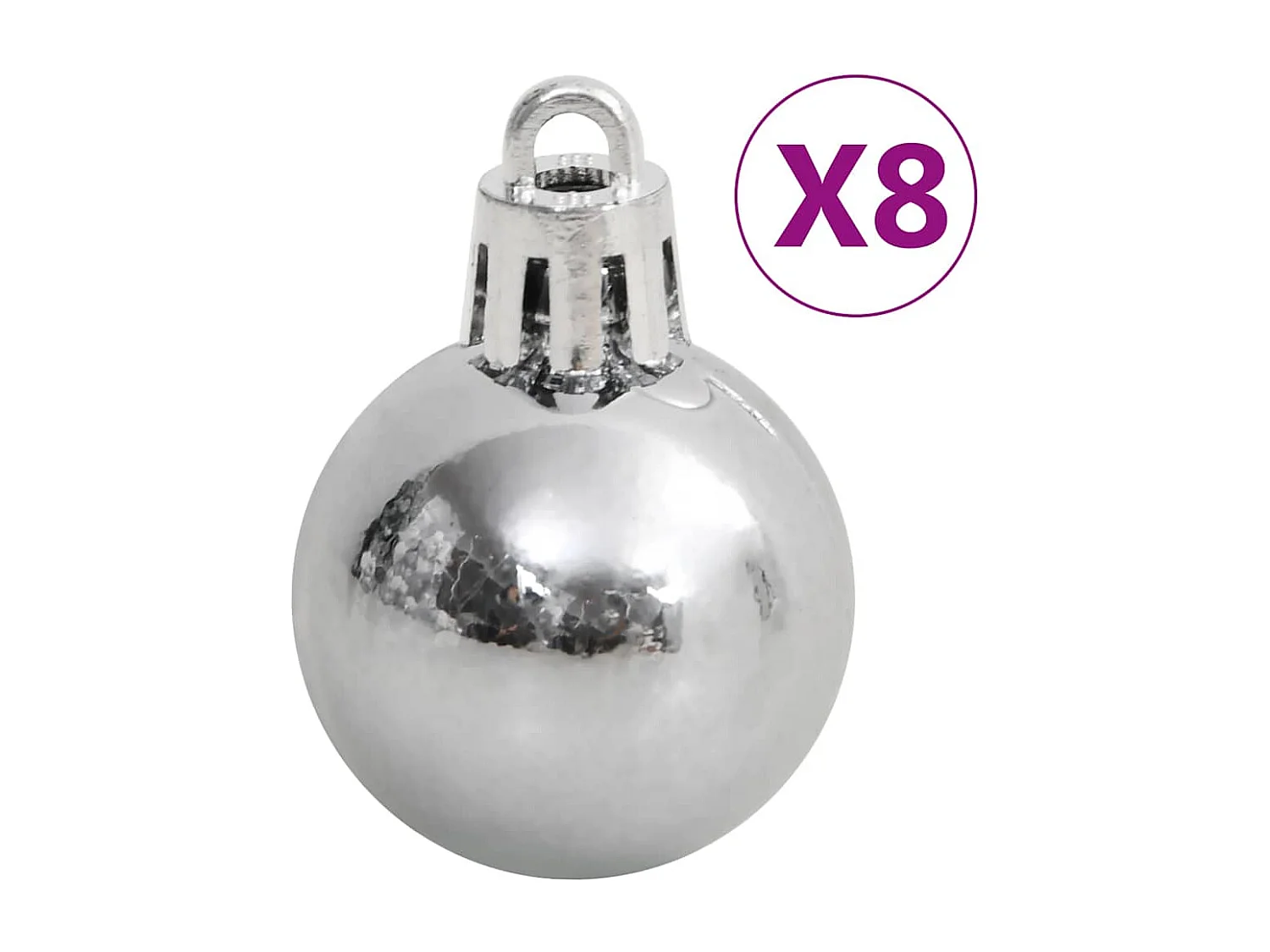 Ensemble de boules de Noël 111 pièces blanc et gris polystyrène